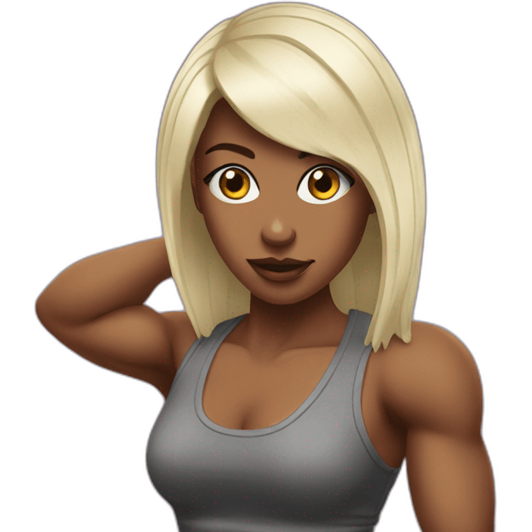 Beatmaker girl muscles emoji