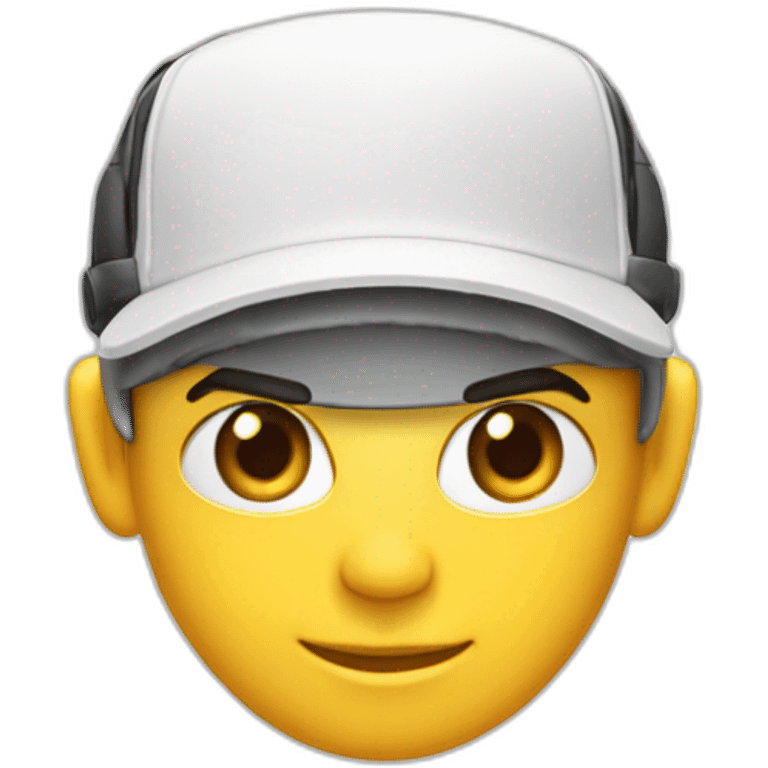 tête blanche, jeune gamer avec un casque micro, une casquette blanche, sans lunette emoji