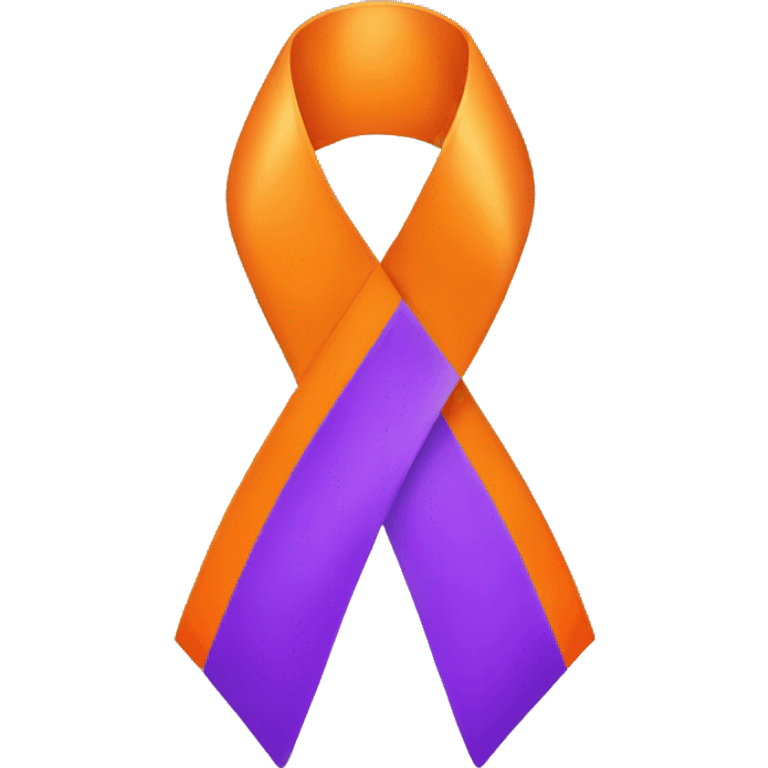 Orange and purple awareness ribbon emoji