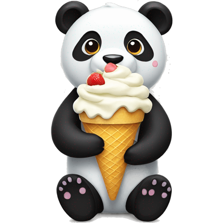 Panda eating ice cream emoji