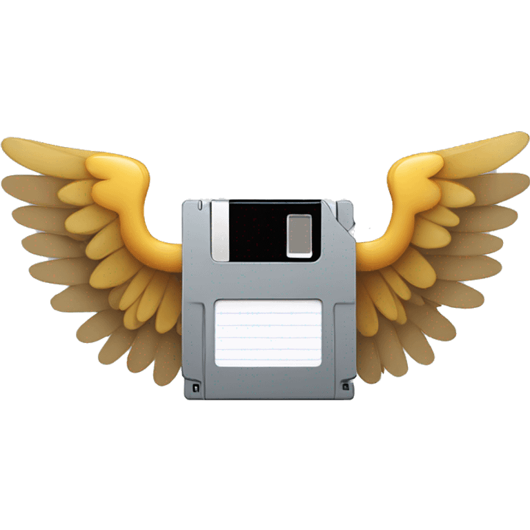 floppy disk with angel wings emoji