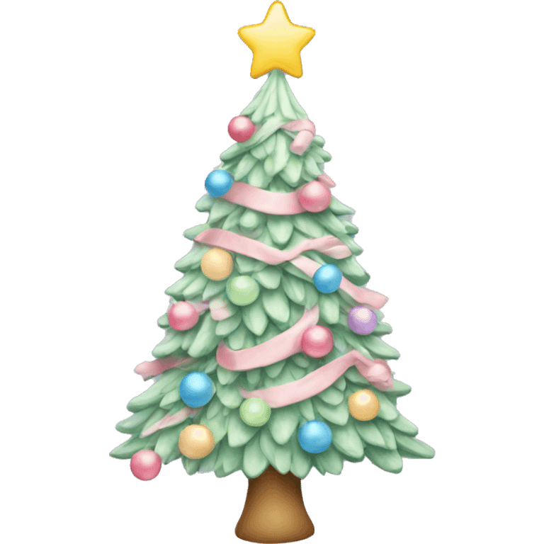 Pastel Christmas tree emoji