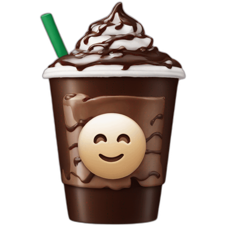 Starbucks with chocolate syrup emoji