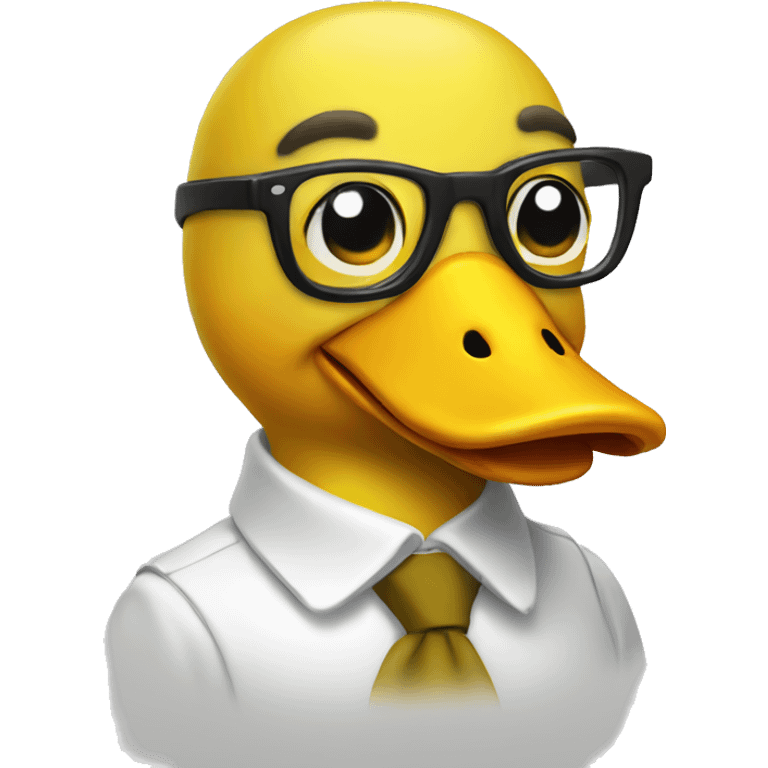 yellow duck with glasses emoji