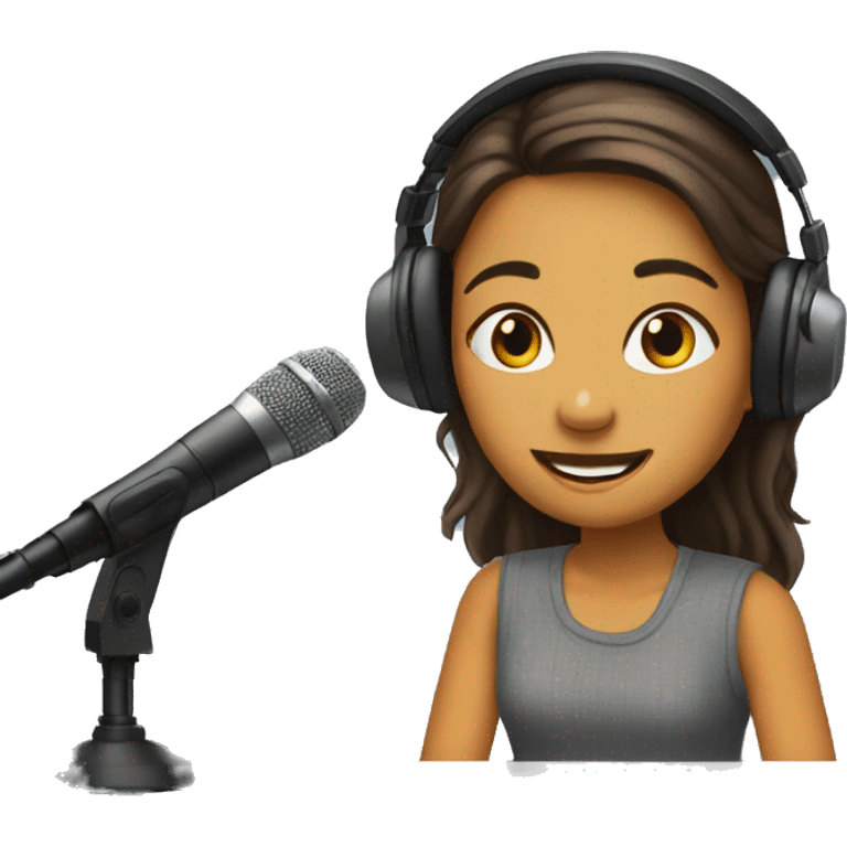 Girl in the radio studio  emoji