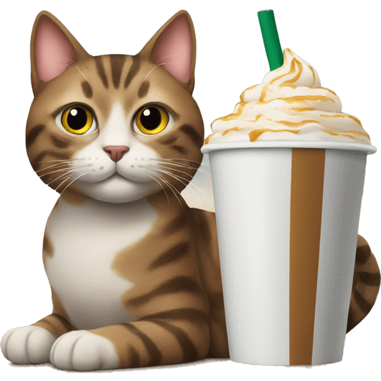 Cat with Starbucks cup emoji