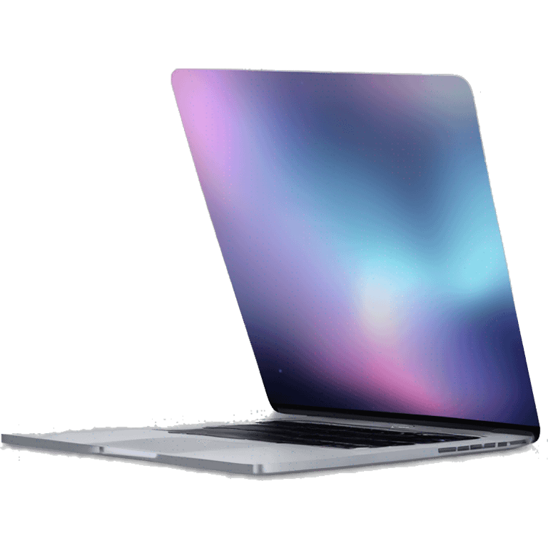 macbook pro with Realistic isolated gradient silver holographic wallpaper emoji