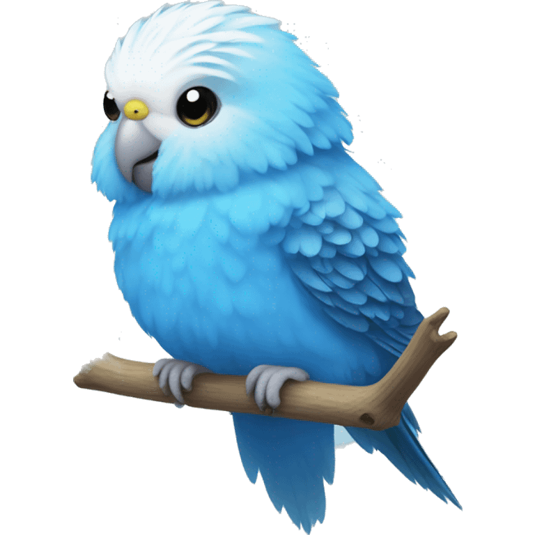 fluffy blue budgie  emoji