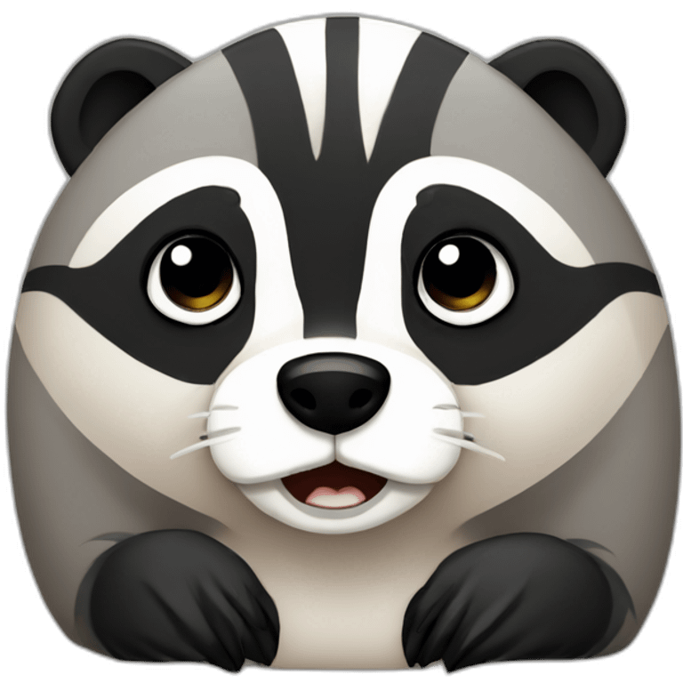 crying badger with mohaw emoji