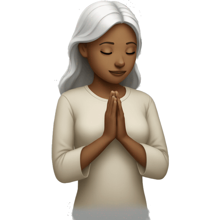 white woman praying  emoji