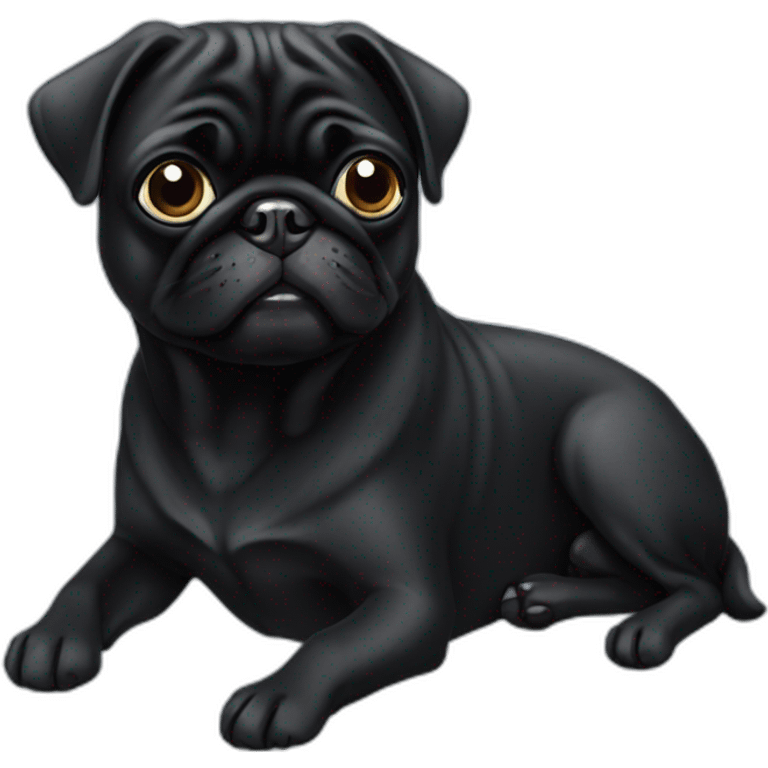 Black pug emoji