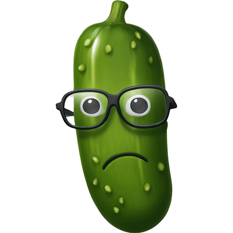 Pickle with glasses emoji