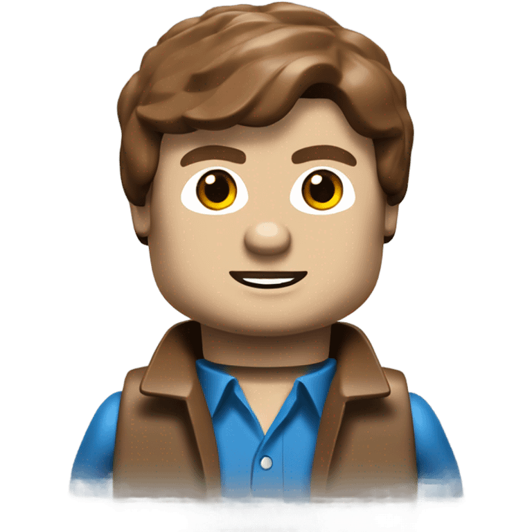 Lego master with brown hair and blue eyes emoji