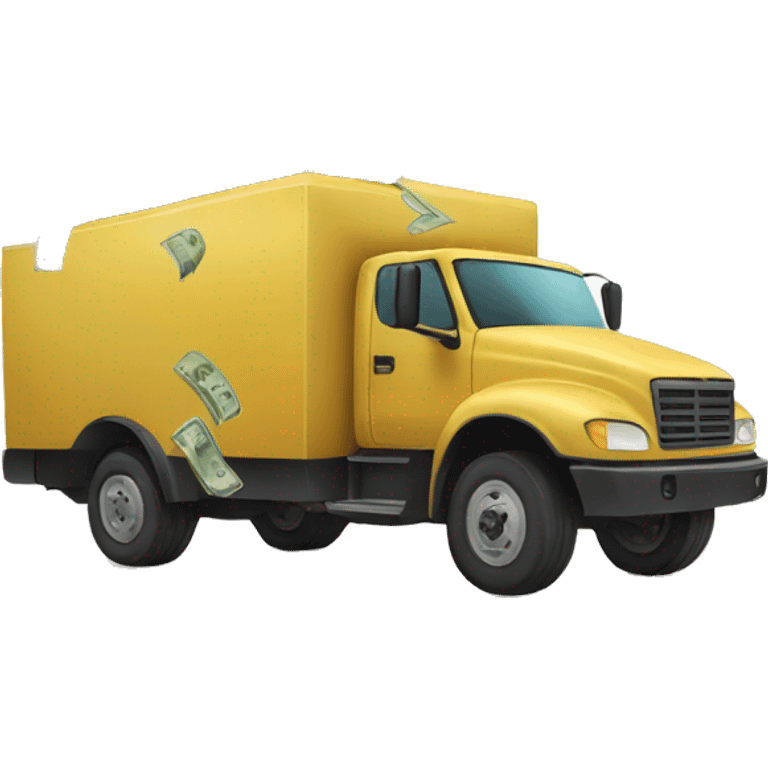 Money truck with money falling out emoji