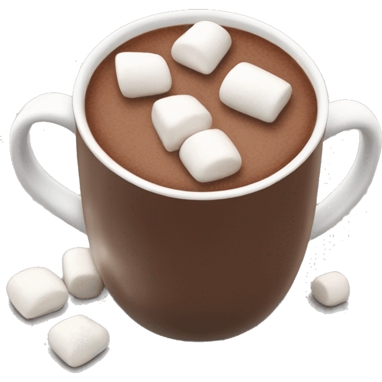 Christmas Mug of hot chocolate with mini marshmallows emoji