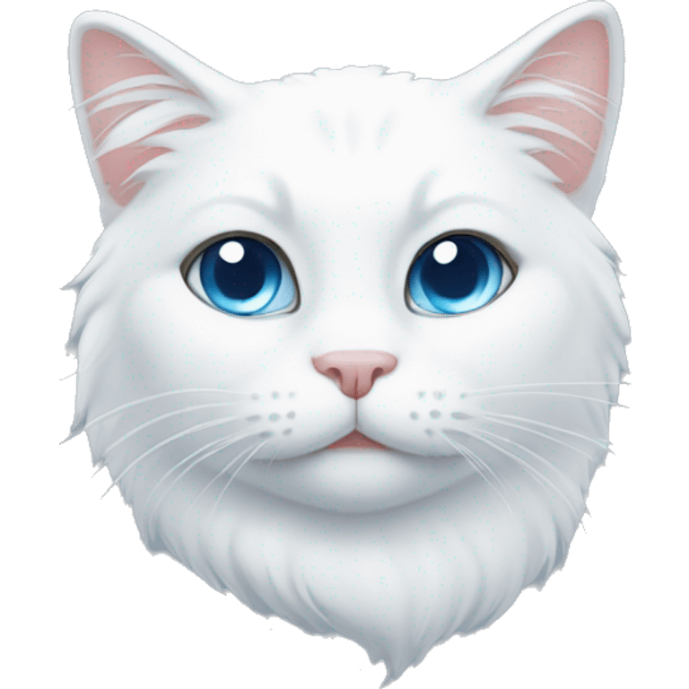 white cat with snow emoji