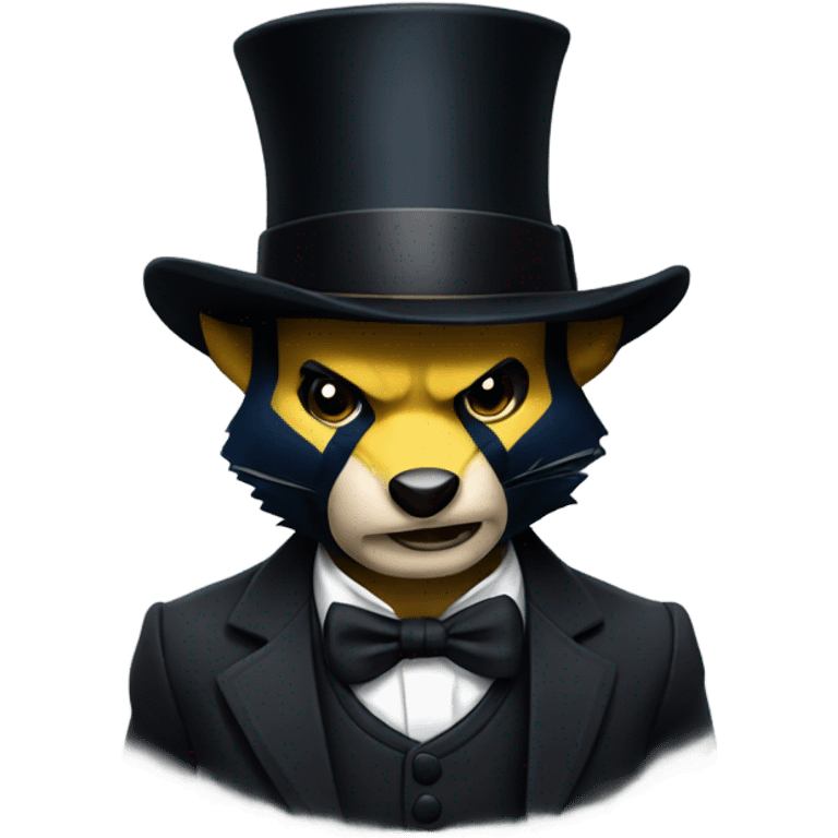 Wolverine wearing a top hat emoji