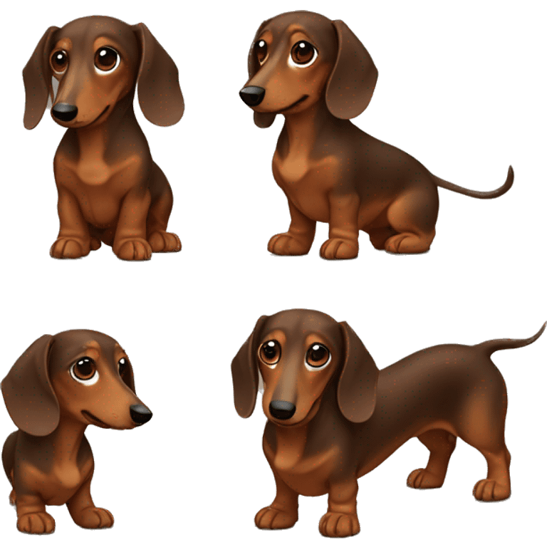 Small brown long hair dachshund  emoji