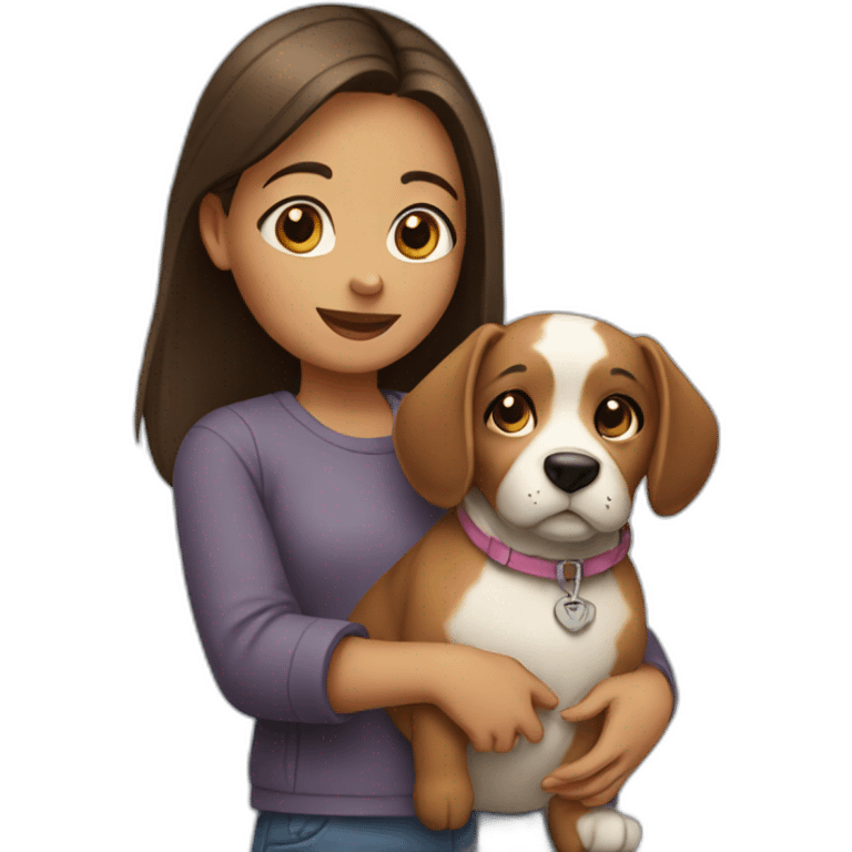 Girl Holding A Dog emoji