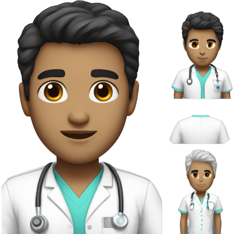 black hair white skin male nurse emoji