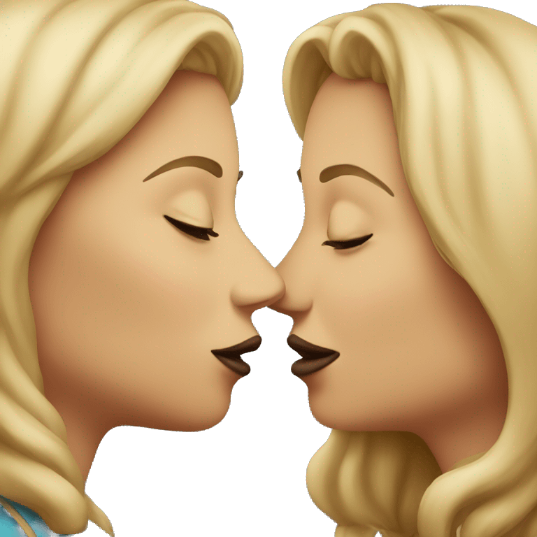 Two women kissing emoji