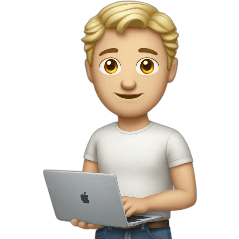 russian white man with MacBook emoji