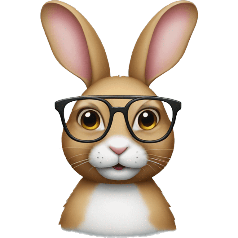 Rabbit with glasses emoji