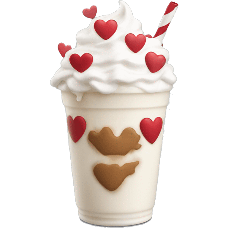 Chick fil a milkshake with hearts coming from it  emoji