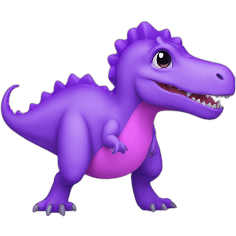 Pink and violett dino emoji