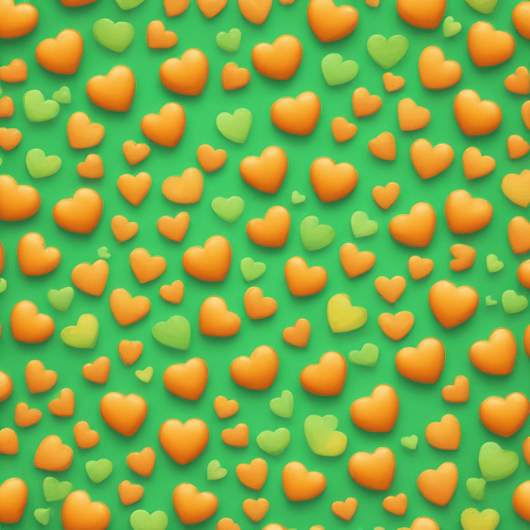 orange mix green heart emoji