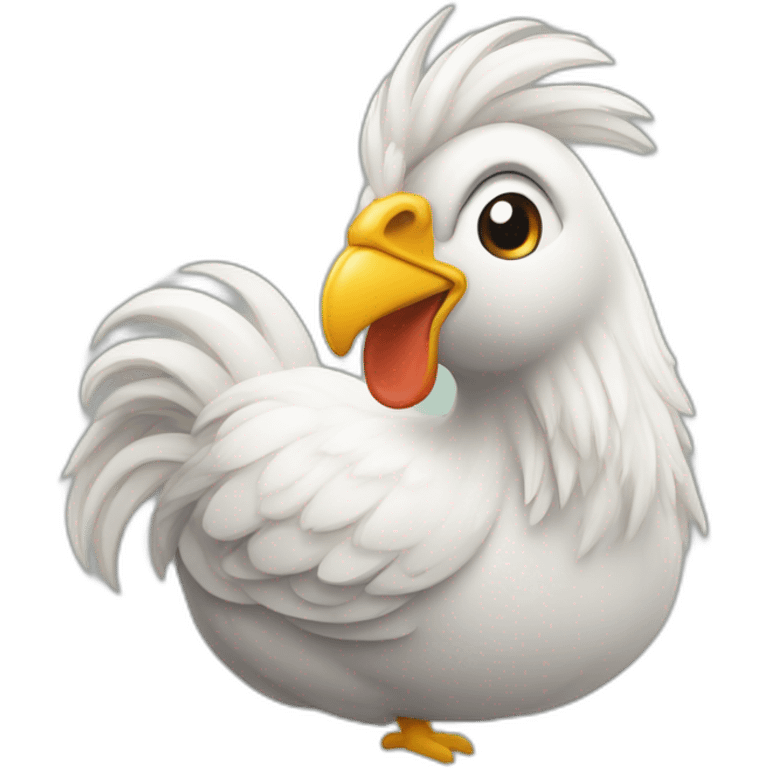 Poule sur licorne emoji