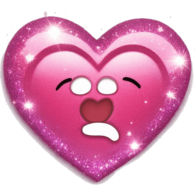 Ultimate love heart with sparkles and glitter and pink emoji