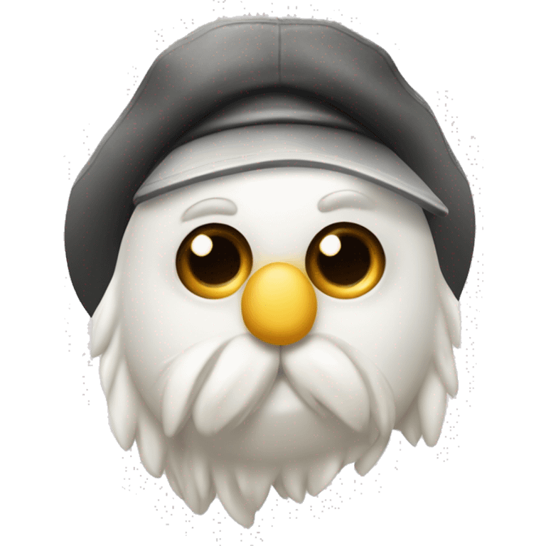 Emoji de una oveja blanca que tenga una gorra que diga LOD emoji