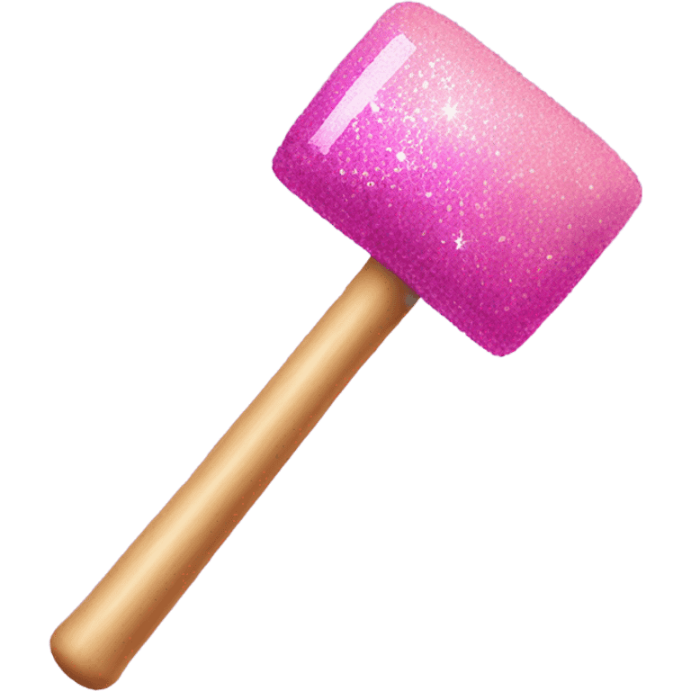 Pink ombre mallet with glitter  emoji