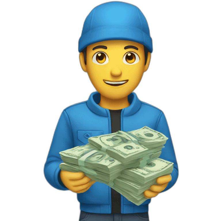 Blue money emoji