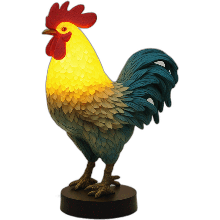 Rooster sculpture art lamp led emoji