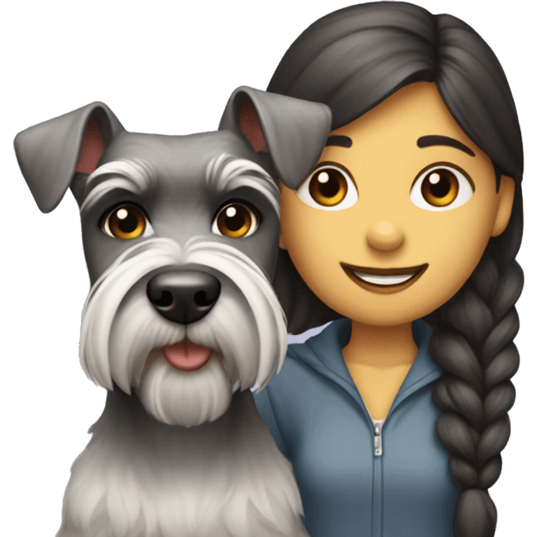 Schnauzer with a girl emoji