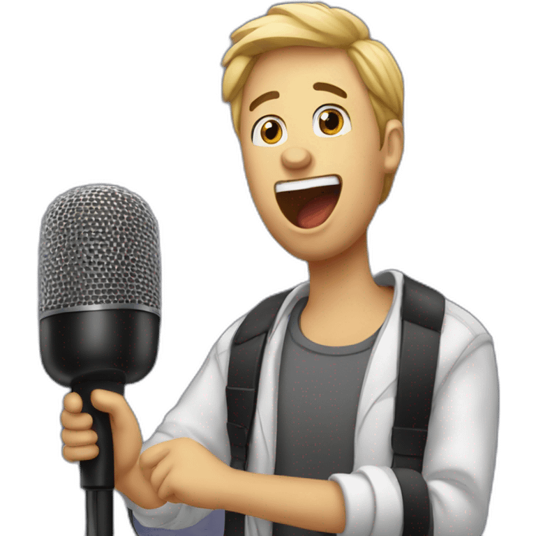 singing guy with microphone at concert emoji