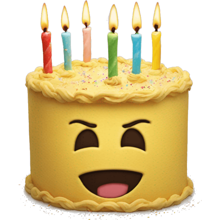 Smiley face birthday cake emoji