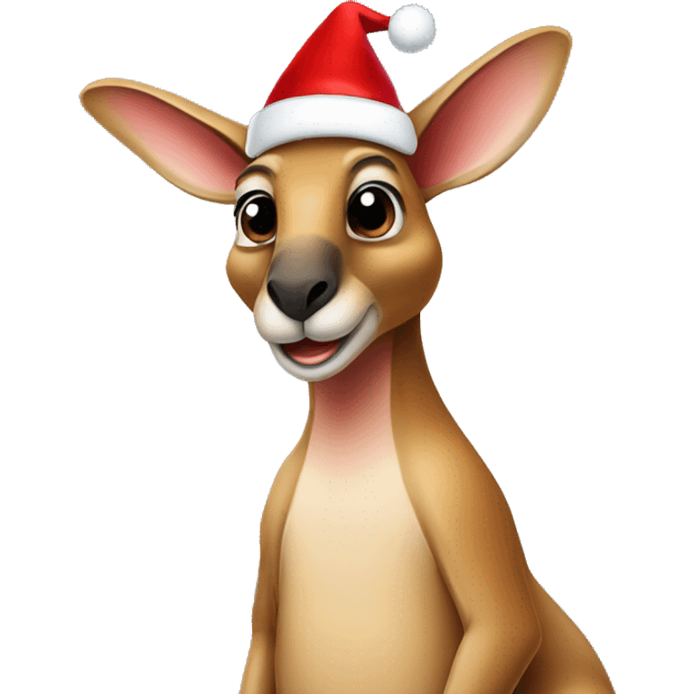 kangaroo wearing santa hat  emoji