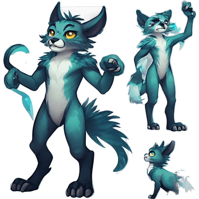 Cool cute Kawaii edgy fantasy shiny animal  fursona Fionbri vernid by griffsnuff & LiLaiRa & Falvie full body emoji