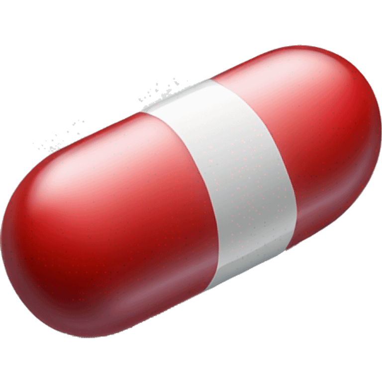 Singular glossy coated oblong red pill capsule emoji