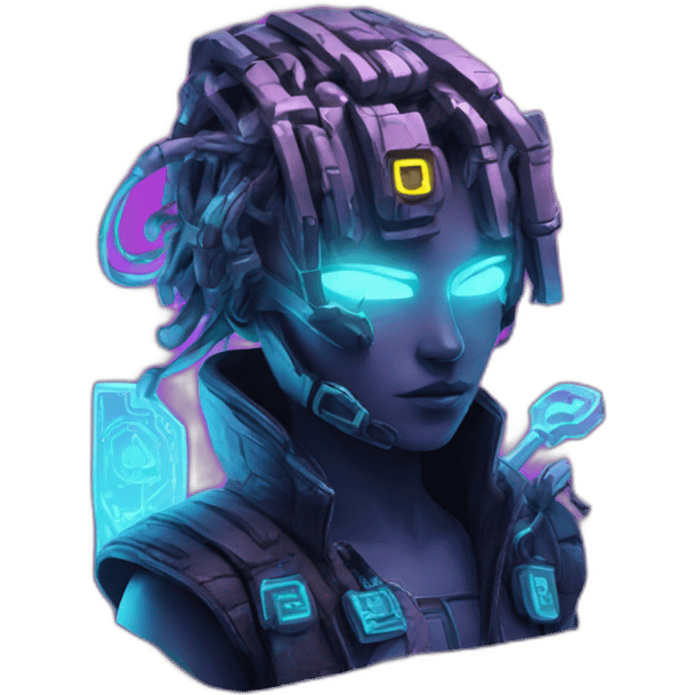 Key in a cyberpunk environment with neon lighting. emoji