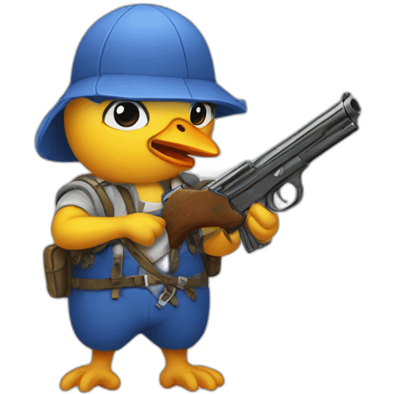 Poussin avec pistolet emoji