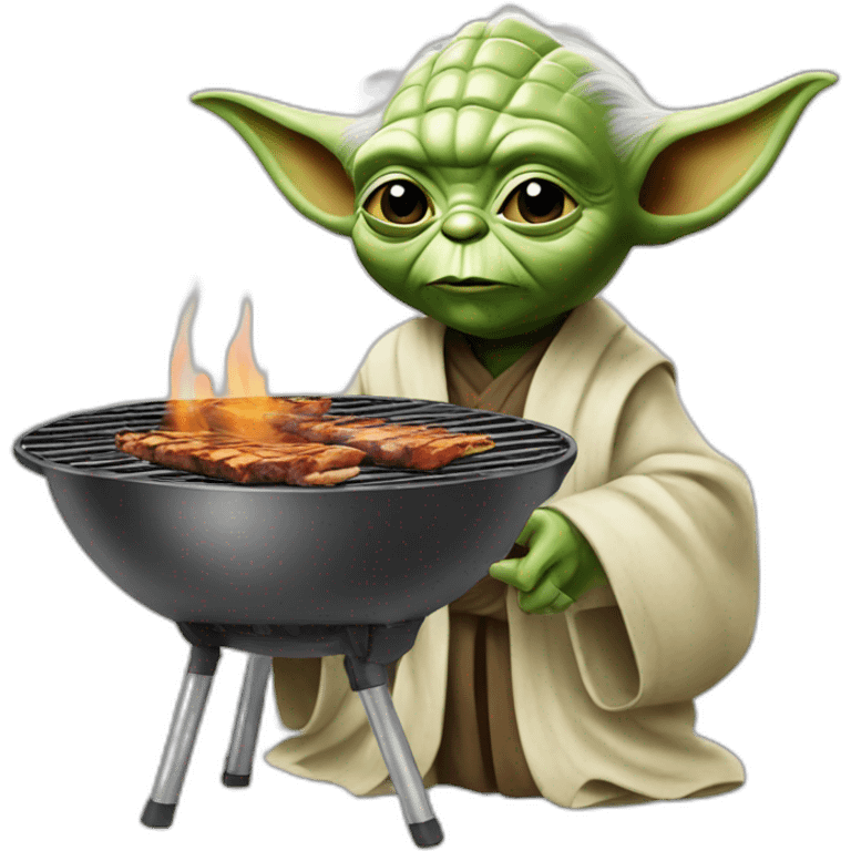 Yoda with à bbq emoji