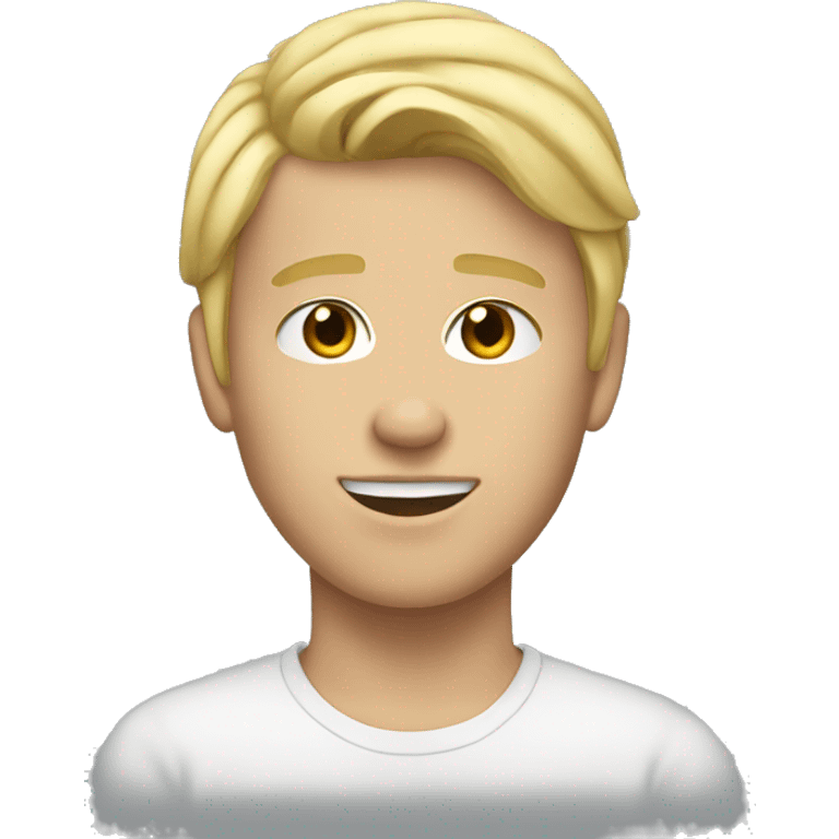 Blonde middle part teenage guy emoji