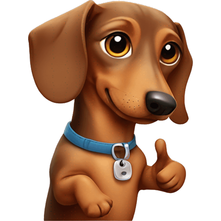 Dachshund giving thumbs up emoji