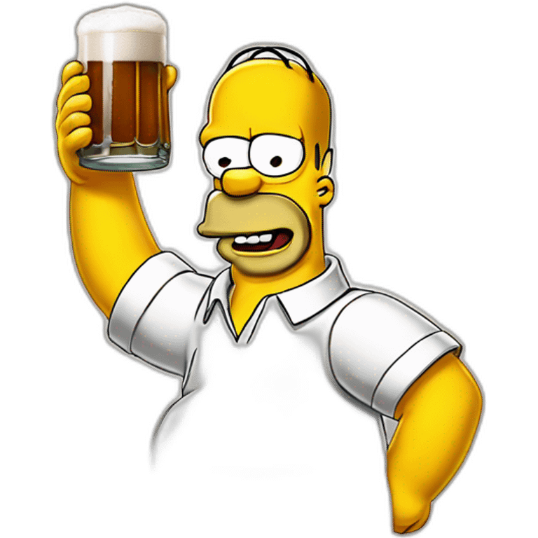 Homer Simpson bois une bière emoji