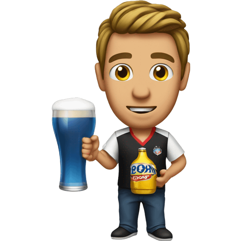 darts player with beer emoji