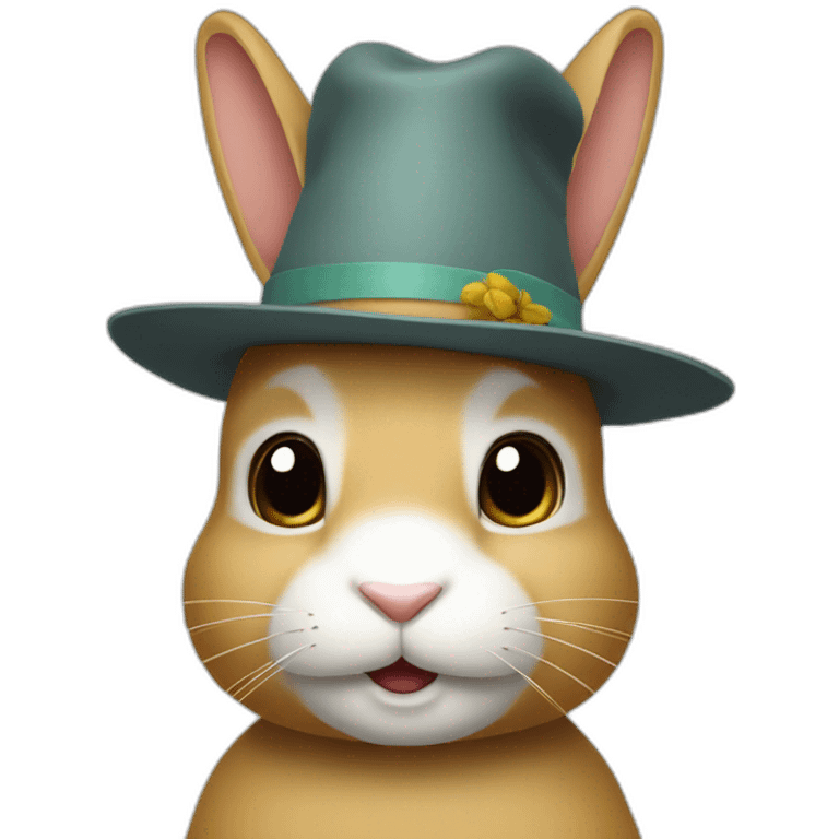 Lapin dans un chapeau emoji